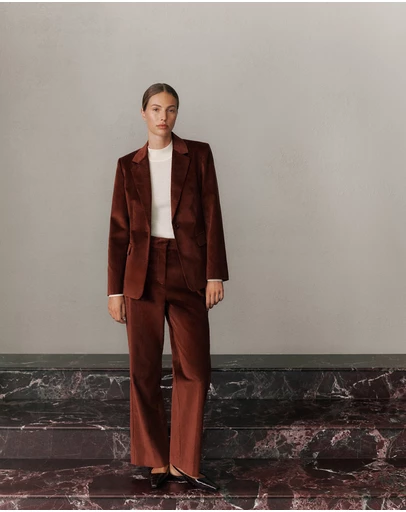 Trenery - Italian Cord Trouser in Red Mahogany