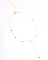 Lovisa - Gold Plated Cubic Zirconia Lariat Y-Shaped Necklace