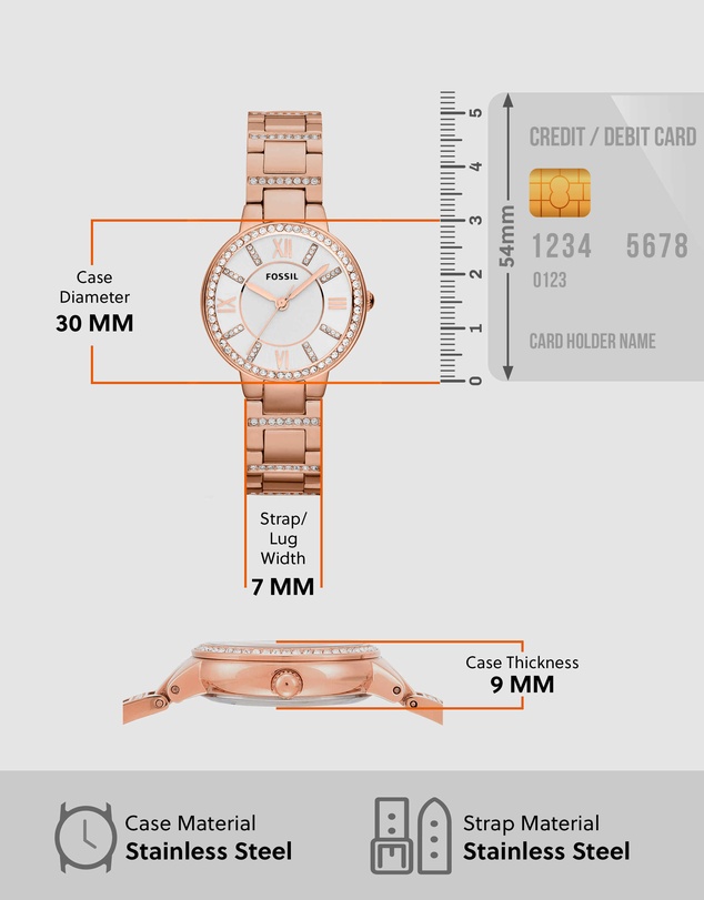 Fossil - Virginia Rose Gold-Tone Analogue Watch
