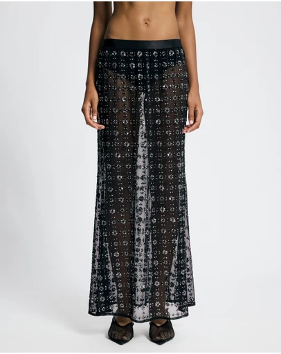 Lover - Isadora Sequin Sheer Maxi Skirt