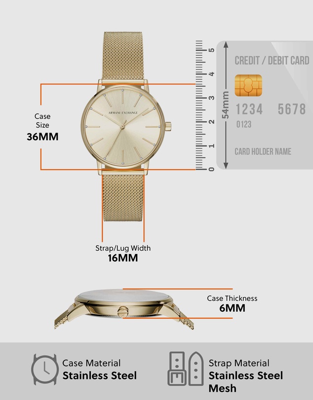 Armani Exchange - Gold-Tone Women's Analogue Watch