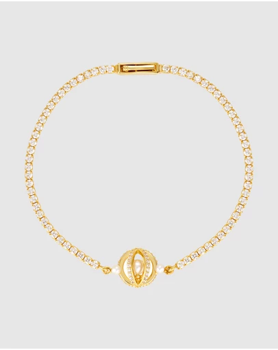 Georgini - Majesty Freshwater Pearl And Cubic Zirconia Bracelet Gold