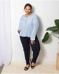 Love Your Wardrobe - Jada Wide Elastic Waist Stretch Bengaline Pants
