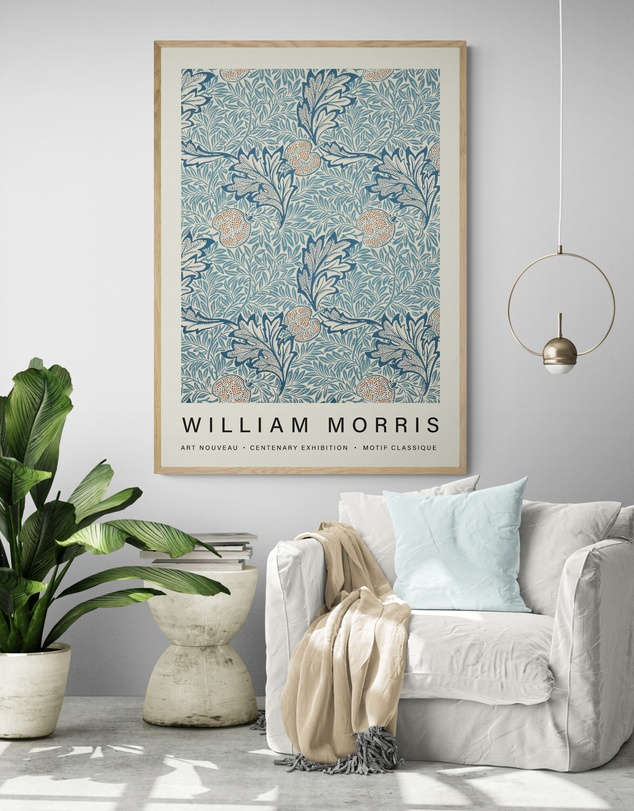 Inka Arthouse - Blue Flowers by William Morris Art Print