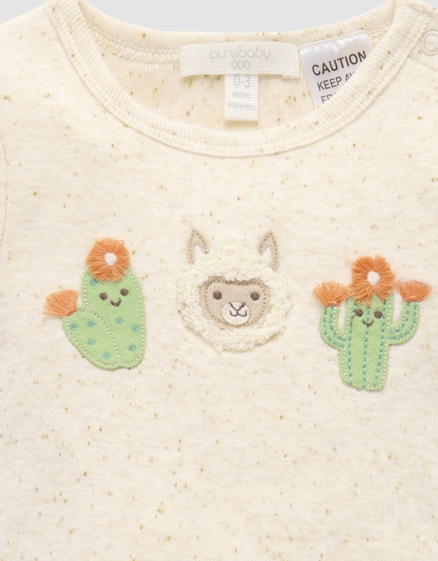 Purebaby - Appliqued Bodysuit -Kids-Babies