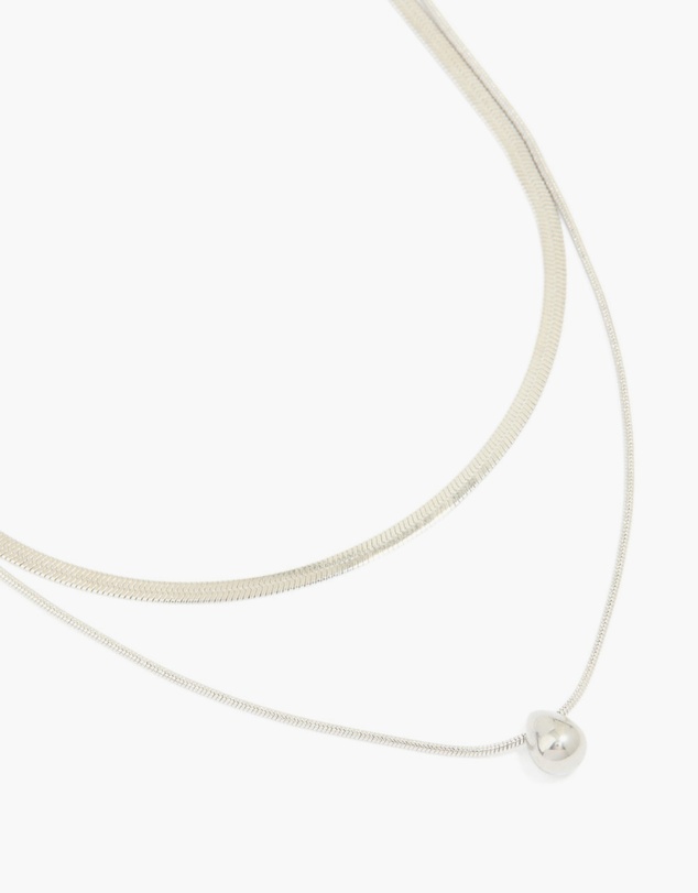 Lovisa - Waterproof Stainless Steel Chain & Pebble Layered Necklace
