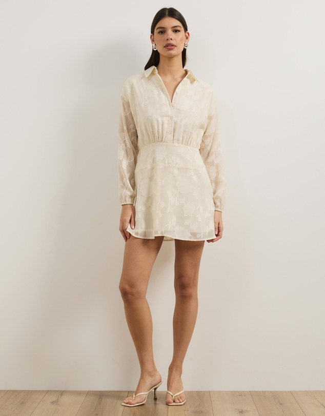 Atmos&Here - Livia Jacquard Mini Shirt Dress