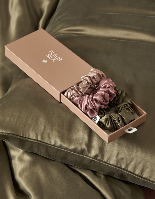 Sheet Society - Fleur Silk Scrunchies (3 pack)