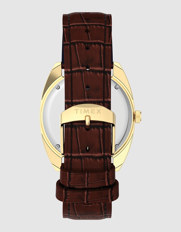 TIMEX - Timex 1976 Day Date Fume Reissue Inspired 37mm BrownLeather Strap Watch