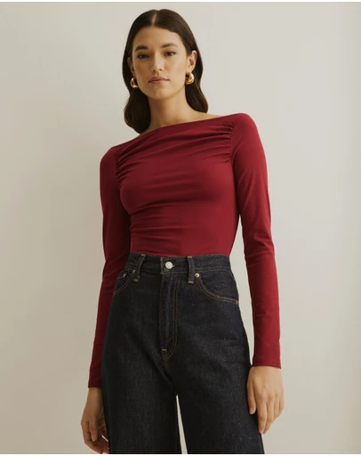 Atmos&Here - Gathered Off Shoulder Top