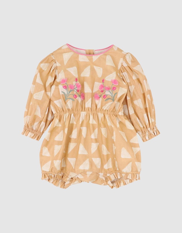 Fox & Finch - Winter Vacay Emb. LS Romper - Babies