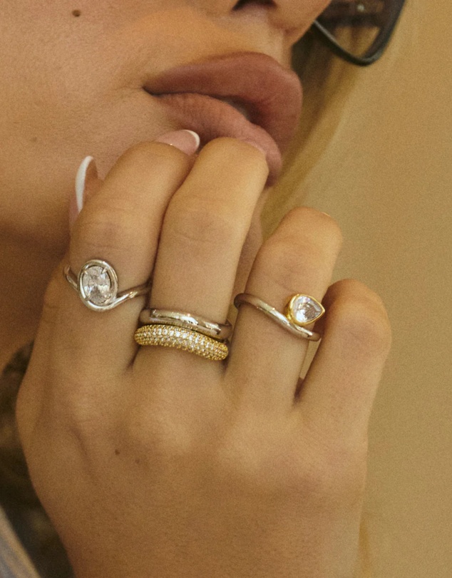 Luv Aj - The Marais Wave Ring Set