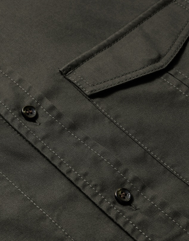 Calibre - Slim Washed Pocketed Shirt Khaki