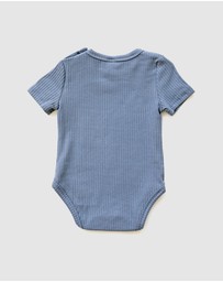 WITH LOVE FOR KIDS - BASICS Wide Ribbed Short Sleeve Onesie - Babies