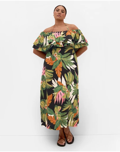 City Chic - Paradiso Print Maxi Dress