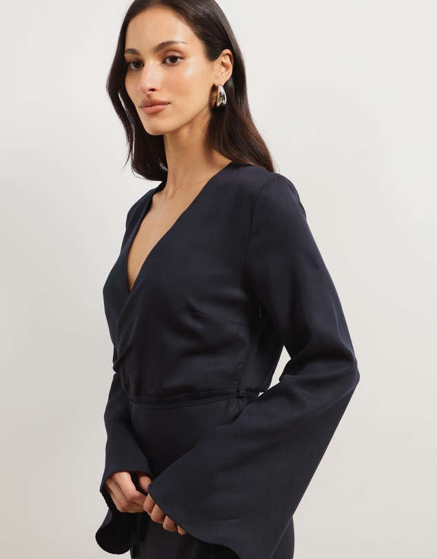 Atmos&Here - Dani Wrap Long Sleeve Midi Dress