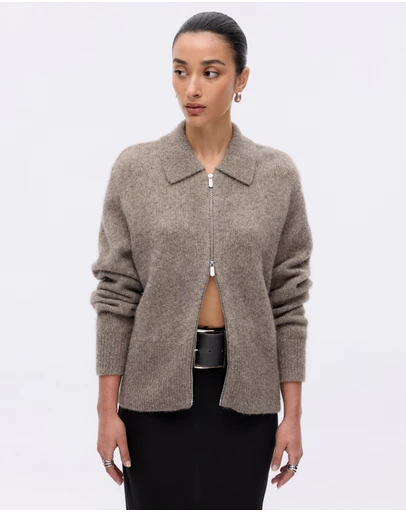 Minima Esenciales - Joryn Alpaca Wool Zip Cardigan