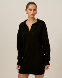 Tussah - Mia Knitted V-Neck Mini Dress
