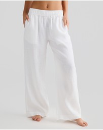Vacay Swimwear - White Linen Pants