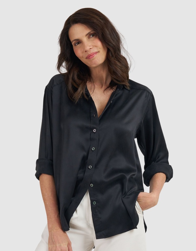 CAMIXA - Soie Satin Oversized Silk Shirt