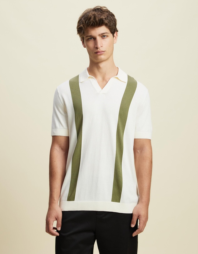 AERE - Arlo Organic Cotton Stripe Knit Polo