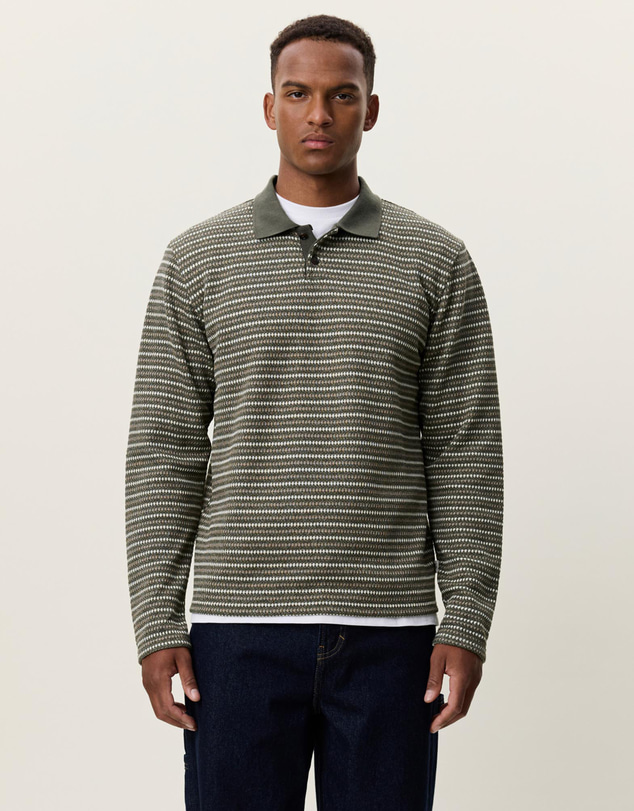 Les Deux - Knitted Stripe LS Polo