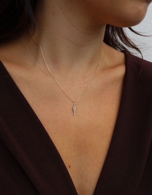 Luna Rae - Solid Gold - Angel Wing Necklace
