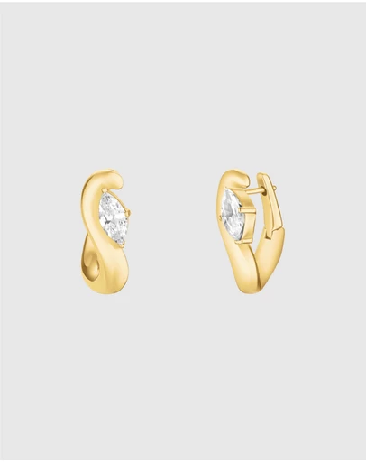 Rosefield - Marquise Wave Gold-Tone Hoop Earrings