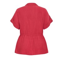 City Chic - Plus size Aria Cinched Shirt - sienna