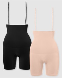 B Free Intimate Apparel - Power Shaping Stay Up Shorts - 2 Pack
