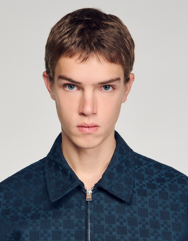 Sandro - Fitted Cross Denim Jacket
