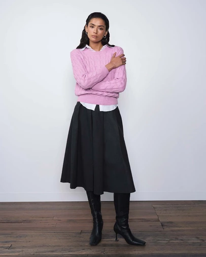 Forcast - Ryan Pleated Midi Skirt