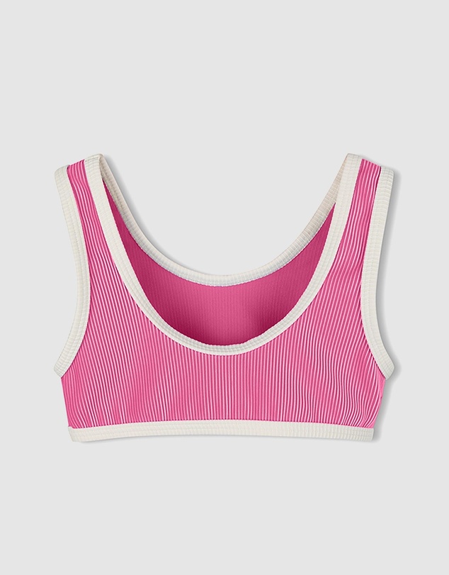 Zulu & Zephyr Mini - Mini Stripe Rib Scoop Bikini Top - Kids