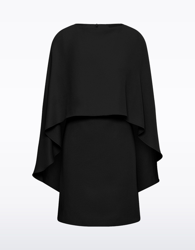Carla Zampatti - Black Crepe Cape Mini Dress