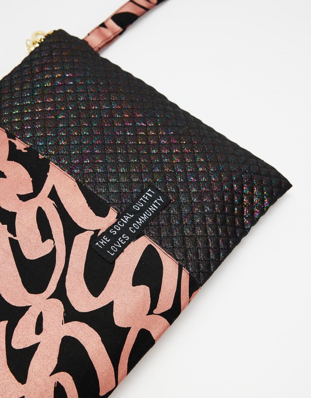 The Social Outfit - Copper Sejals Curls Spliced Clutch