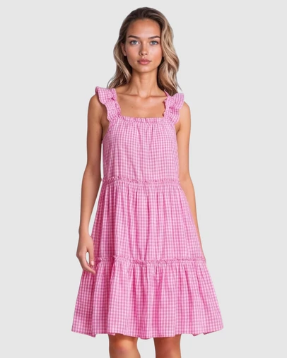 Sant And Abel - Women's Hepburn Gingham Pink Nightie