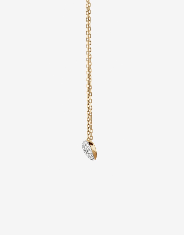 Michael Hill - Mini Puff Heart Necklace with .12TW of Diamonds in 10kt Yellow Gold and Rhodium