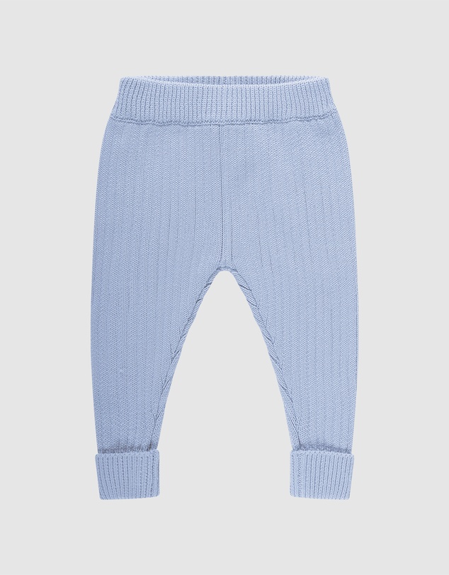 Kynd Baby - Organic Chunky Rib Knit Pant in Sky Blue