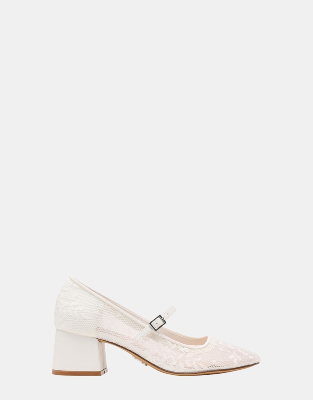 Steve Madden - Hawke-L White Lace Heels