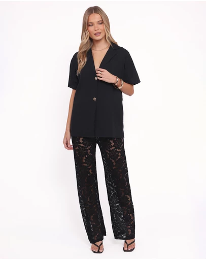Petal & Pup - Mindy Lace Pant Set - Black