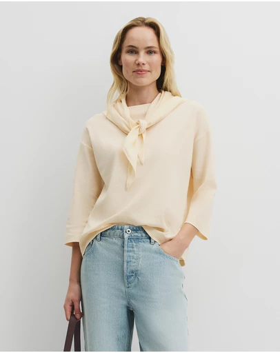 Country Road - Scarf Crop Sleeve T-shirt