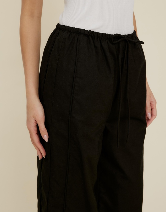 The Fated - Lucie Drawstring Linen Blend Pants