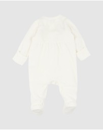 Bebe by Minihaha - Winnie Embroidered Velour Zip Onesie - Babies