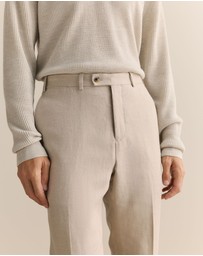 Trenery - Regular Fit Belgian Linen Pant in Flax