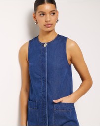 AERE - Brielle Denim Twill Mini Dress