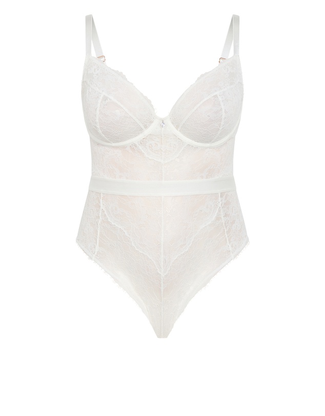 City Chic - Plus Size Josephine Bodysuit - ivory