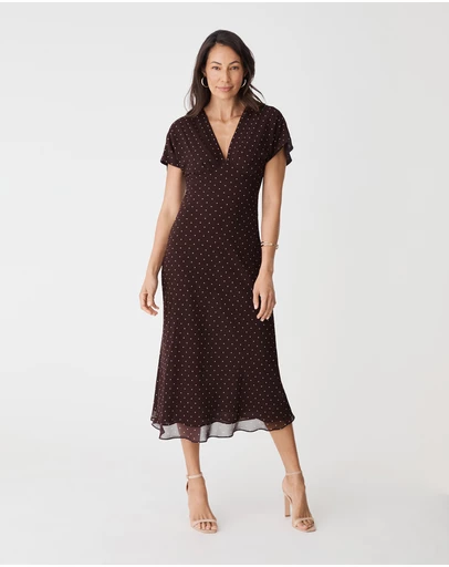 Forcast - Elise V-Neck Bias Dress