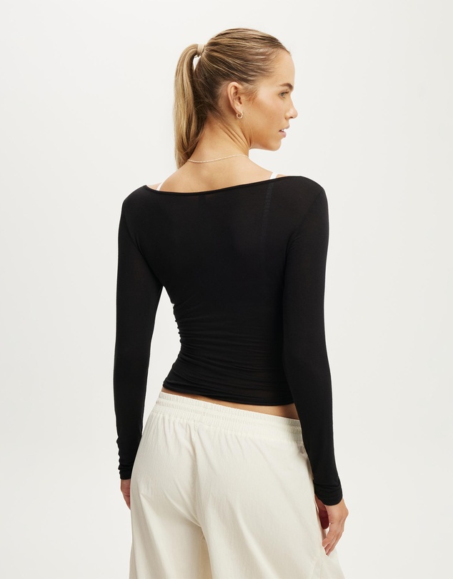 Cotton On Body Active - Active Sheer Boat Neck Longsleeve