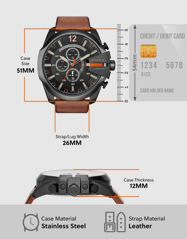 Diesel - Mega Chief Brown Chronograph Watch DZ4343