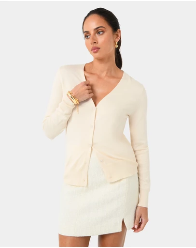 Forcast - Nicolette V-Neck Knit Cardigan